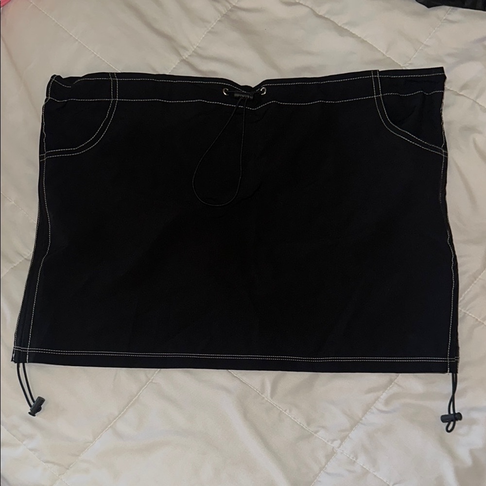 Black Skirt with White Stitching